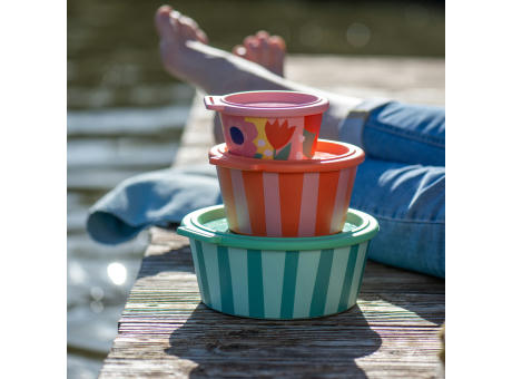 Koziol NORA BOX 700ml STRIPES Schale 700ml mit Deckel Werbeartikel