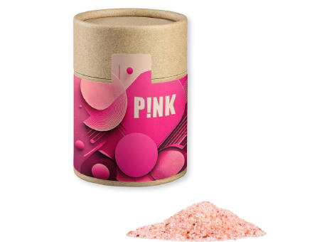 Product image Rosa Kristallsalz, ca. 135g, Kraftpapierdose Midi Werbeartikel