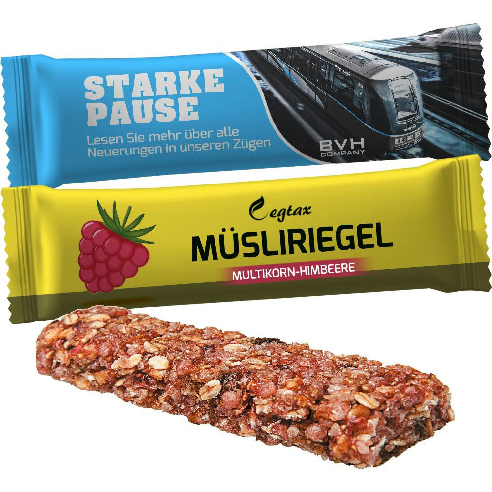 Product image Müsliriegel Multikorn-Himbeere, ca. 30g, Flowpack Werbeartikel