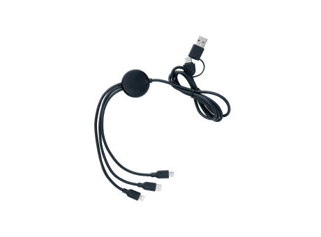 6-in-1 Kabel aus RCS recyceltem TPE und recyceltem Plastik Werbeartikel