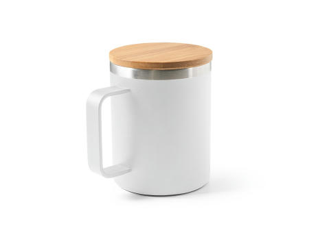 Product image LAUDA. Becher aus 90% recyceltem Edelstahl mit Bambusdeckel 420 mL bedrucken