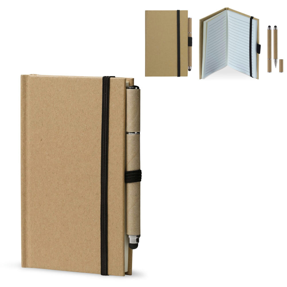 Product image Karton Notizbuch A6 + Stift Werbeartikel