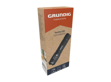 Grundig 1W LED-Torch Zoom Taschenlampe Werbeartikel