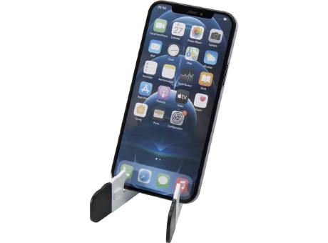 Buna faltbare Tablet- und Smartphonehalterung aus recyceltem Kunststoff Werbeartikel