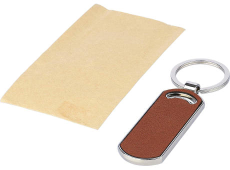 Schlüsselanhänger aus recyceltem Leder Jill bedrucken