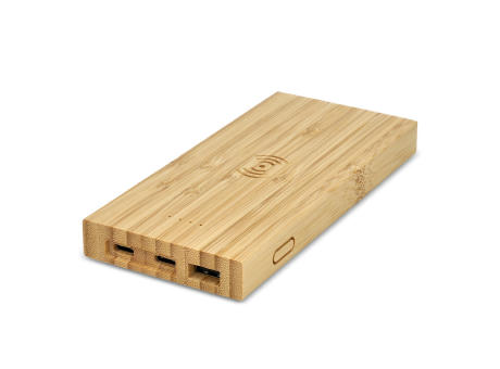 Product image Bamboo Powerbank Wireless Charging 8000mAh bedrucken