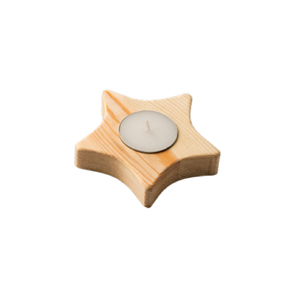 Product image MAKA Kerze in einem Holzhalter Werbeartikel