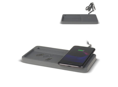 Limestone Desk organizer with wireless charger 5W Werbeartikel