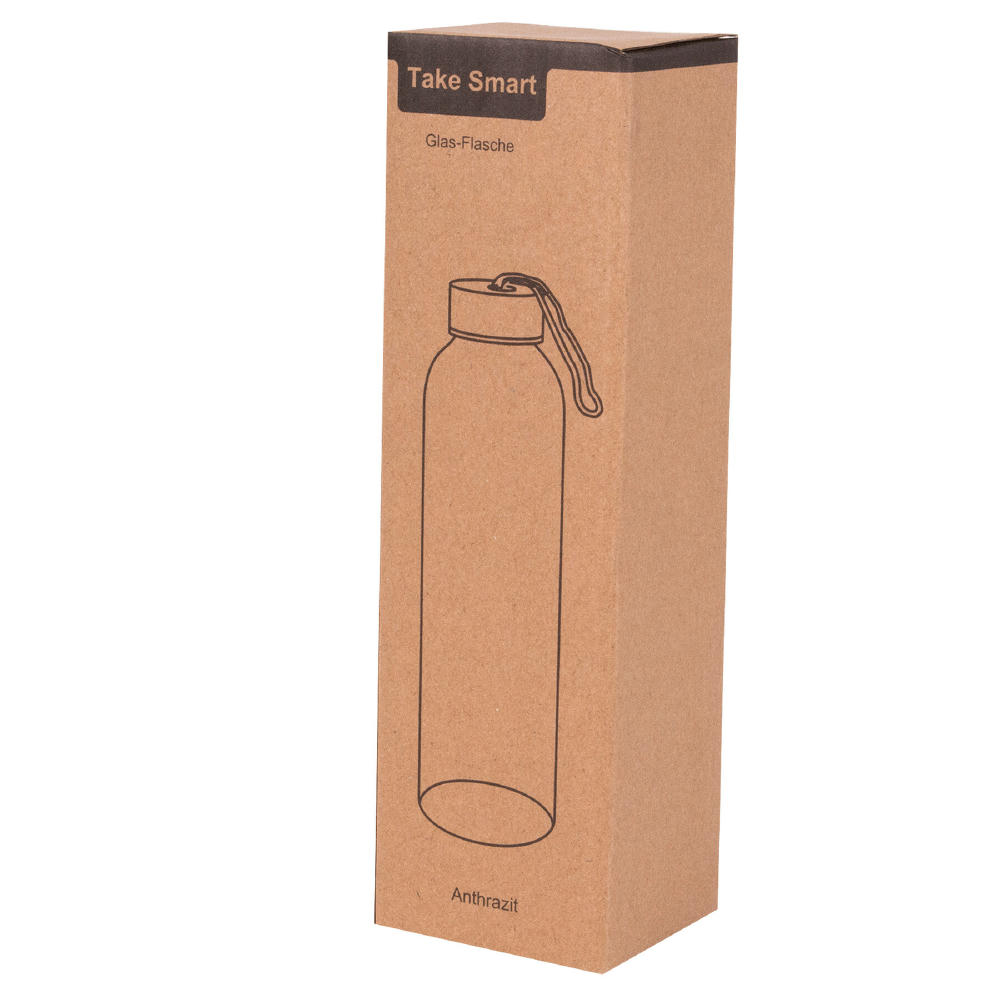 TAKE SMART - Glas-Trinkflasche Werbeartikel