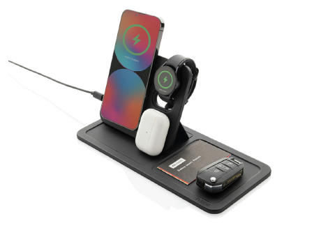 Swiss Peak 3-in-1- Wireless-Charging Desk-Tray aus RCS rPU Werbeartikel