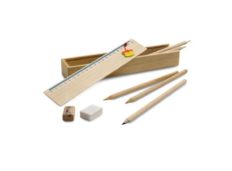 Product image DOODLE. Malset in einer Holzbox geliefert Werbeartikel