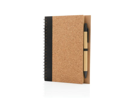 Kork Spiral-Notizbuch mit Stift Werbeartikel