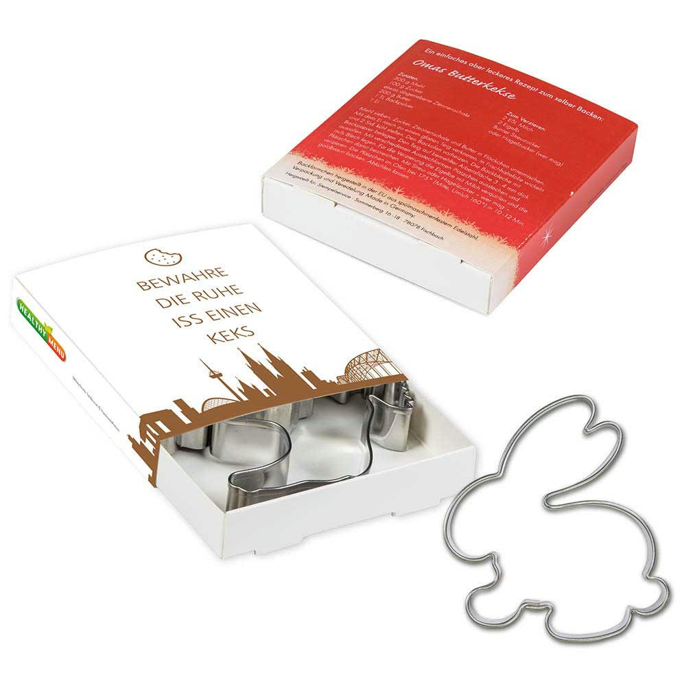 Backförmchen Premium-Box - Ostern  - Ei + Lamm  Werbeartikel