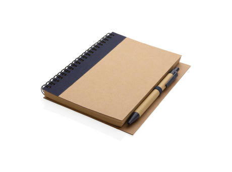 Kraft Spiral-Notizbuch mit Stift Werbeartikel