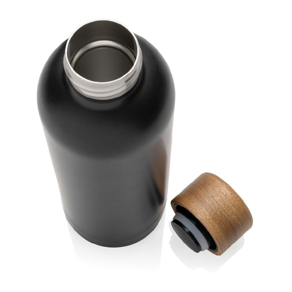 Wood Vakuumflasche aus RCS recyceltem Stainless-Steel Werbeartikel