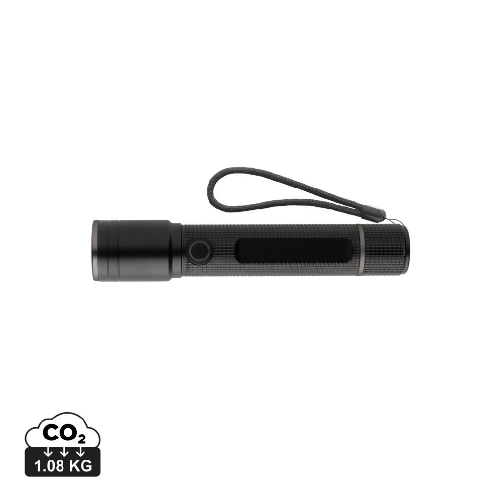 Product image Gear X Taschenlampe aus RCS recycelt. Aluminium mit USB-Akku Werbeartikel