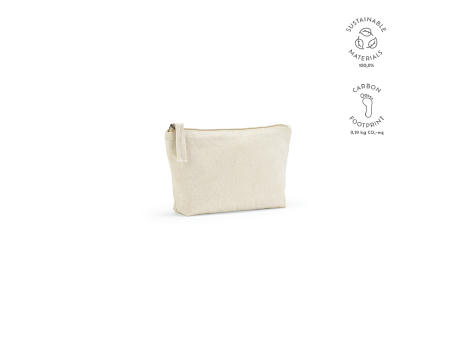 Cairo S 1,1L Kulturtasche, 320gsm recy.Baumwolle mit Reißverschluss bedrucken