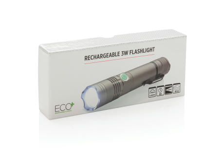 Wiederaufladbare 3W Taschenlampe Werbeartikel