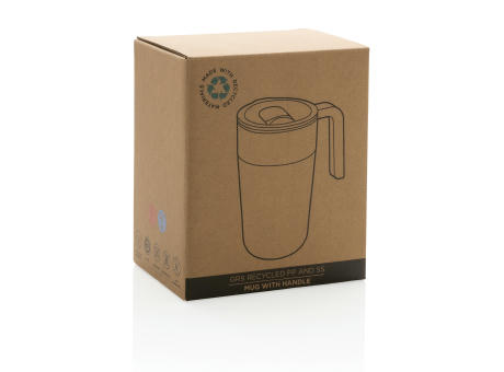 GRS recycelte PP und Stainless Steel Tasse mit Griff bedrucken