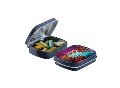 Mini Klappdeckeldose mit Süßigkeiten Werbeartikel