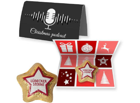 Product image Lübecker Marzipansterne, ca. 12g, Werbekarte gefaltet bedrucken