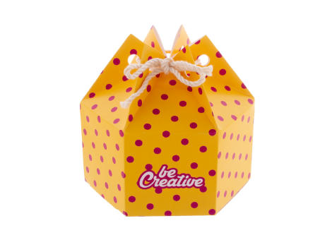 Sechseckige Geschenkbox CreaBox HexaCord M bedrucken