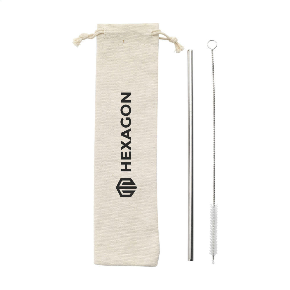 Product image Reusable 1 piece ECO Straw Set Strohalme aus Edelstahl Werbeartikel