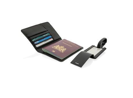 Swiss Peak Reise-Geschenkset aus GRS recyceltem PU bedrucken