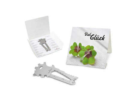 Product image Geschenkartikel: ROMINOX® Key Tool Truck / LKW (22 Funktionen) im Motiv-Mäppchen Viel Glück Werbeartikel
