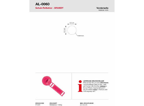Schuh Reflektor Brandy bedrucken