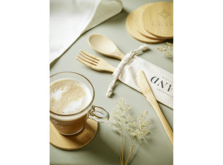 Bamboo Coaster Set Untersetzern Werbeartikel