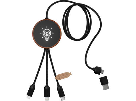 Product image SCX.design C40 5-in-1 Ladekabel aus rPET mit 10W Ladepad und Leuchtlogo Werbeartikel