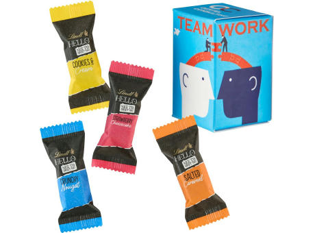 Mini Promo-Tower mit Hello Mini Stick Mix von Lindt Werbeartikel