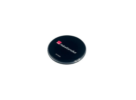 Product image Wireless Charger LED-Ring rund glänzend 10W Schwarz Werbeartikel