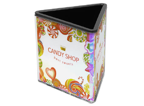 Außenteil glasklar, Innenteil schwarz