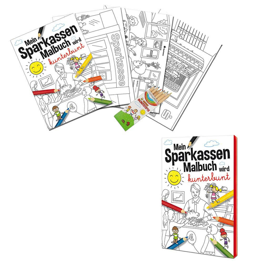 Product image Malbuch / Mal-Set A6 - Sparkassen - Malset neutral Werbeartikel