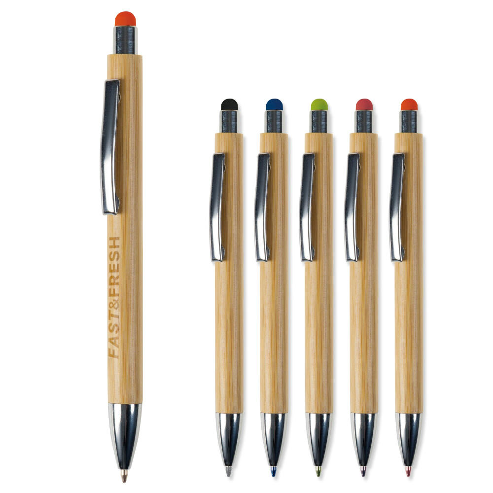 Product image Bambus Kugelschreiber New York mit Touchpen Werbeartikel