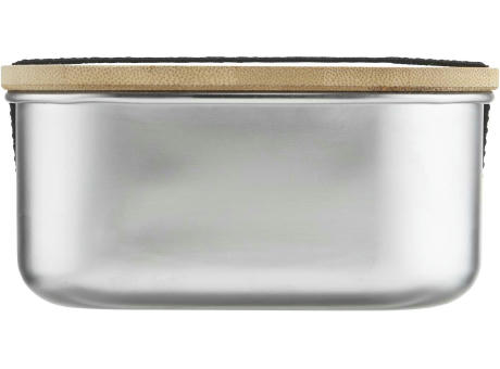 Lunchbox 1000 ml aus Edelstahl mit Bambus-Deckel Werbeartikel