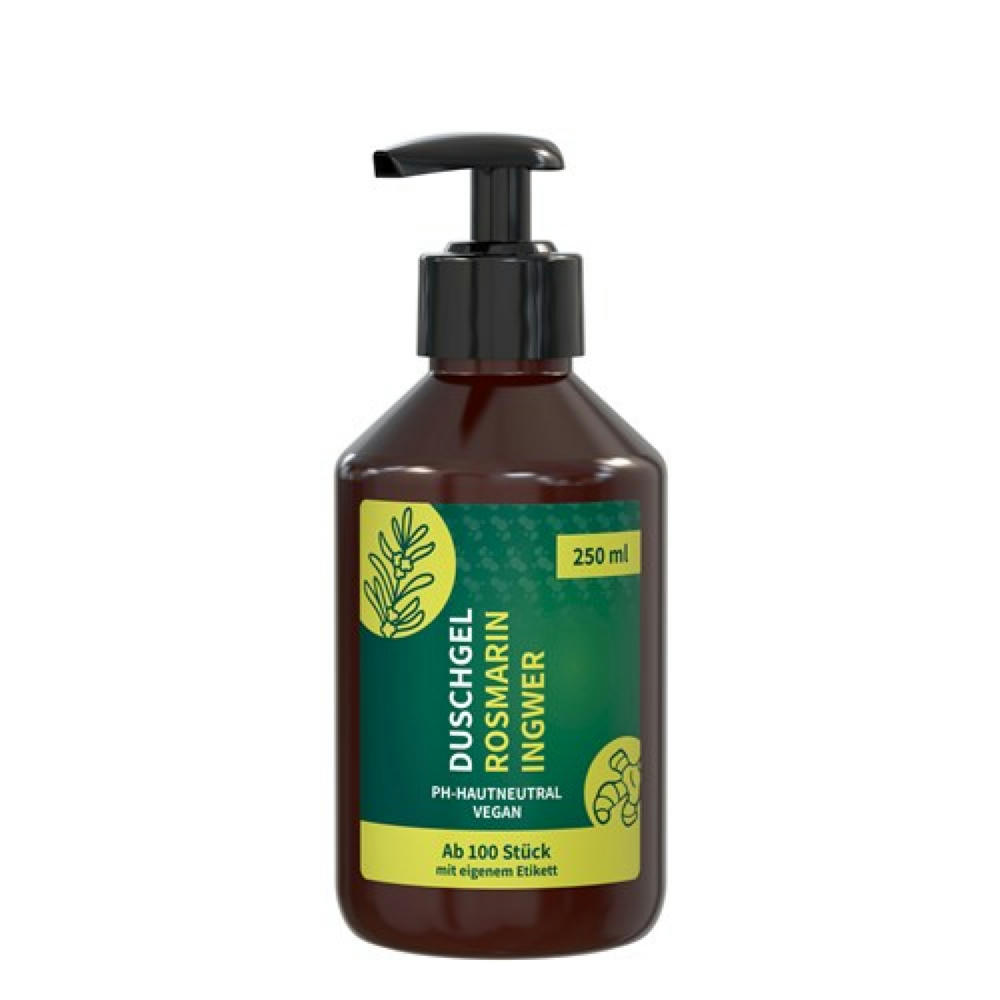 Product image 250 ml Spender - Duschgel Rosmarin-Ingwer - Body Label Werbeartikel