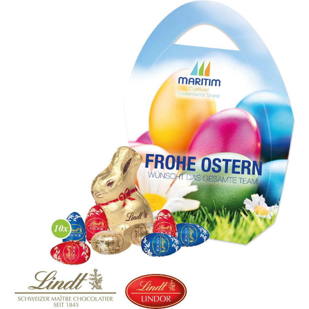 PREMIUM OSTEREI MIT SCHOKOLADE VON LINDT Werbeartikel
