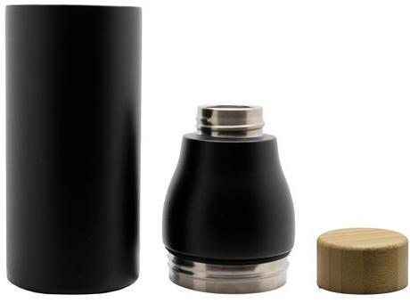 Doppelwandige und teilbare Flasche 'Shima', Bambusdeckel, 600ml Werbeartikel