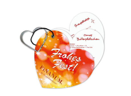 Product image Backförmchen mit Rezeptblock Weihnachtsherz Werbeartikel