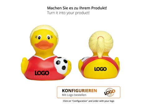 Quietsche-Ente Fußballerin Werbeartikel