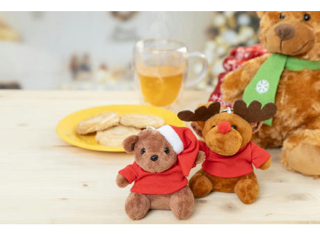 Plüsch-Weihnachts-Teddybär-Schlüsselanhänger Julnalle Werbeartikel