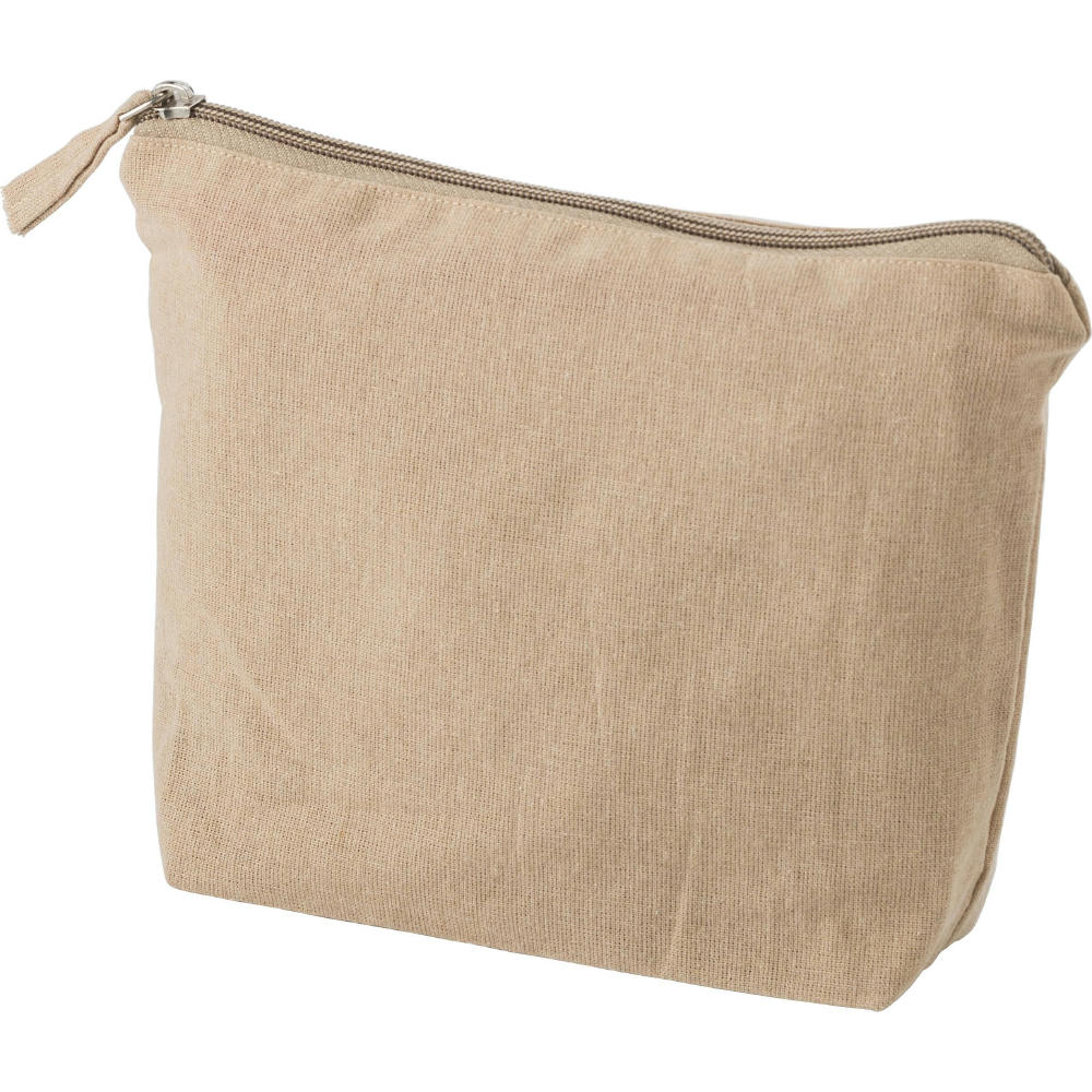 Kosmetiktasche aus recycelter Baumwolle (180 g/m²) Cressida Werbeartikel