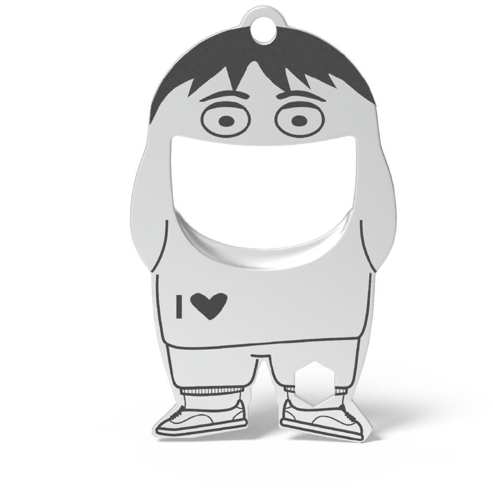 RICHARTZ fred i love: Figur mit „I love“-Shirt – Flaschenöffner zum Bedrucken mit Ihrem Logo