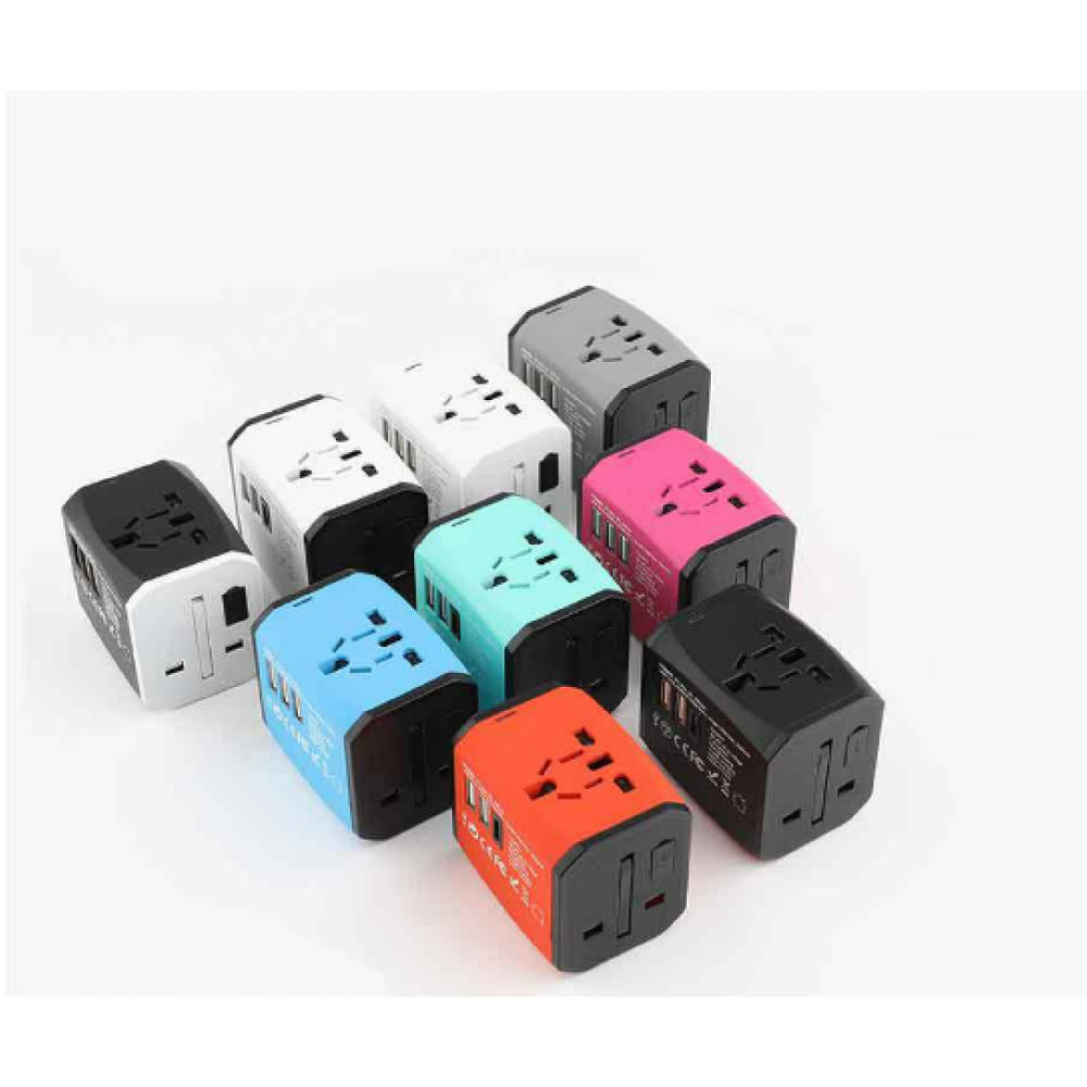Product image Weltreiseadapter 02 Orange/Schwarz Werbeartikel