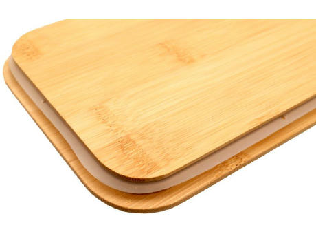 Bento 'Ikoma', weiss, mit Bambusdeckel Werbeartikel