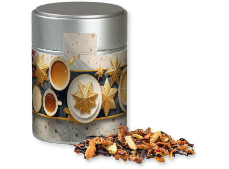 Product image Omas Bratäpfelchen Tee, ca. 60g, Metalldose Midi silber Werbeartikel