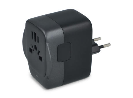Product image PowerPro Reiseadapter aus recyceltem Kunststoff Werbeartikel